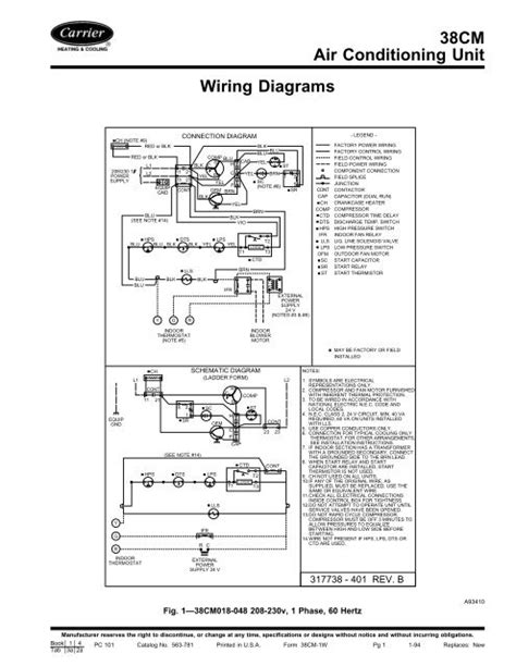 Electrical wiring diagrams for air conditioning systems fig.7: 38CM Air Conditioning Unit Wiring Diagrams - Carrier