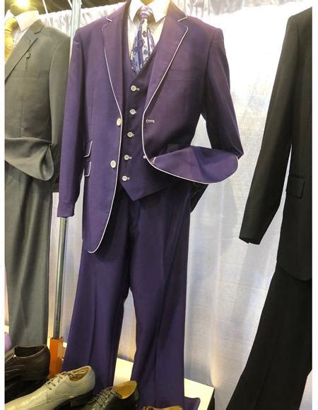 Mens Purple Two Button Single Breasted Suit