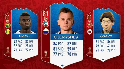 81 Cheryshev 81 Niang 81 Osako Fifa 18 World Cup Motms For End Of