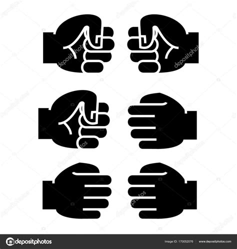 Icono De Golpe De Puño Ilustración Vectorial Signo Negro Sobre Fondo