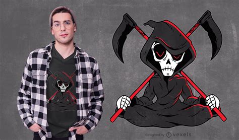 Grim Reaper Scythe T Shirt Design Vector Download