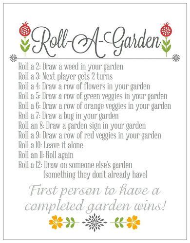 There is the printable brain games for seniors free to aid in dealing with. Roll-A-Garden {Game & Printable} | Senior activities ...