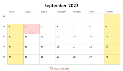 September 2023 Calendar With Holidays Monthly Printable Calendar