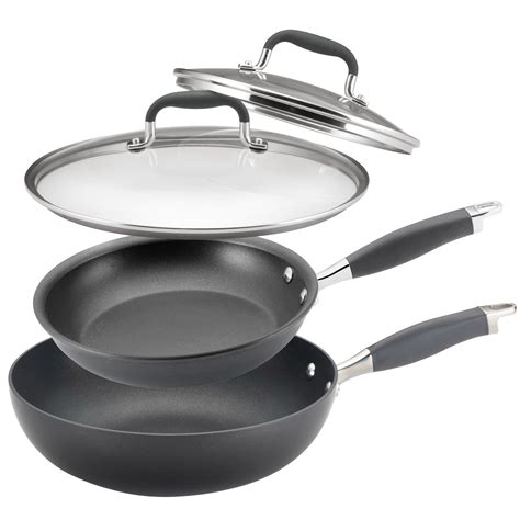 Anolon 4 Piece Non Stick Covered Skillet And Stir Frying Pan Set Stir