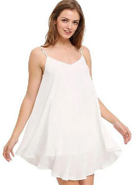 Sheer Loose Spaghetti Strap Night Sleep Dress Sexy Casual Short Mini