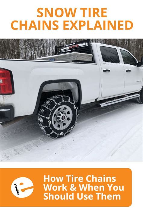 White Truck With Tire Chains Snow And Ice First Aid Kit Emergency