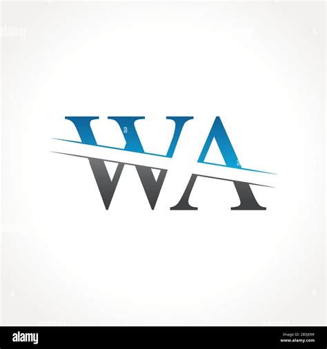 Initial Wa Letter Linked Logo Creative Letter Wa Logo Design Vector