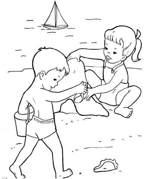 Beach Coloring Pages For Kids Coloring Home