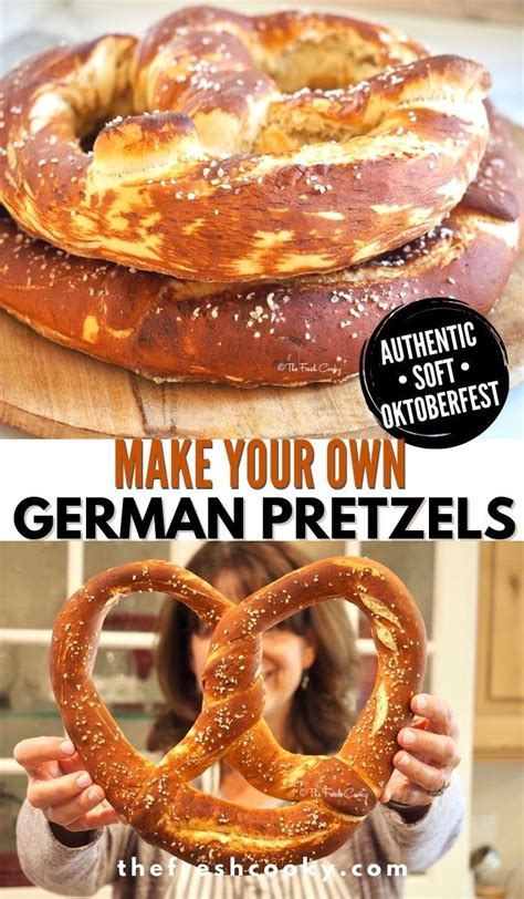 A Woman Holding A Giant Pretzel In Front Of Her Face With The Words