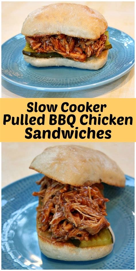 Slow Cooker Pulled Barbecue Chicken Sandwiches Recipe Girl