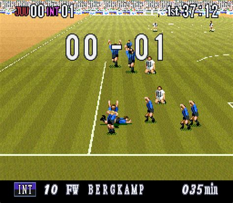Screenshot Of Super Formation Soccer 95 Della Serie A SNES 1995