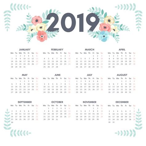 Calendarios 2019 En Imágenes Para Descargar E Imprimir