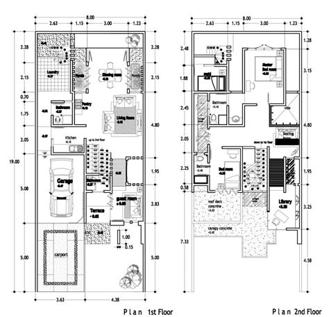 30 Denah Rumah 2 Lantai Untuk Rumah Mungil Rumahku Unik