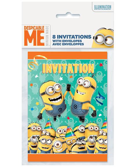 Despicable Me Minions Party Invitations Party Supplies Party Quackers