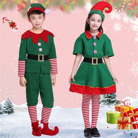 圣诞节儿童亲子装圣诞服小精灵圣诞服cosplay舞会男女圣诞节服装 阿里巴巴