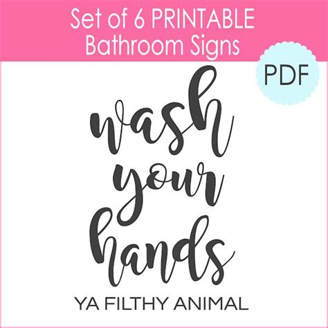 Some of them are very funny and tickling. 6 Printable Bathroom Signs (PDF) - The Girl Creative