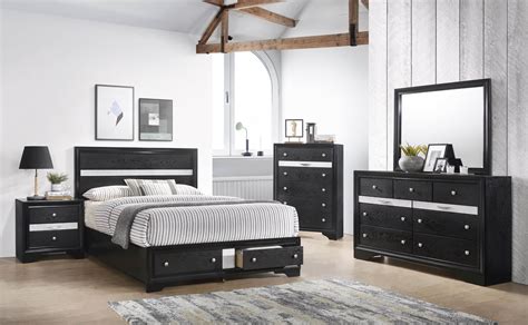 Update your bedroom décor with this leather headboard, the headboard has an understated plain design and is 20 in height. Regata Black Storage Bedroom Set | Urban Furniture Outlet