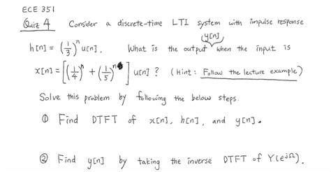 solved consider a discrete time lti system with impulse