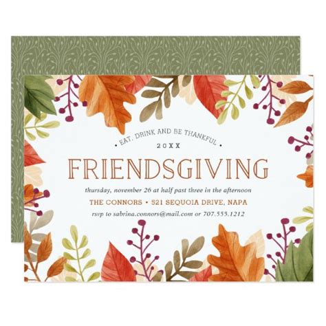 Friendsgiving Feast Thanksgiving Dinner Invitation