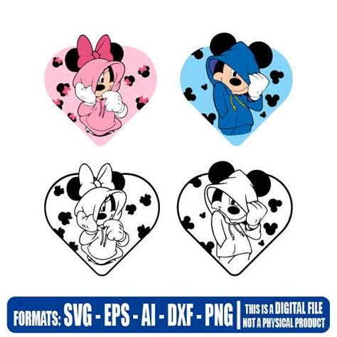 Mickey And Minnie Svg Cut File Vector Clipart Vinyl File Pdf Minnie