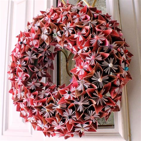 Origami Wreath Origami Paper Diy Wreath Flower Wreath Wreaths