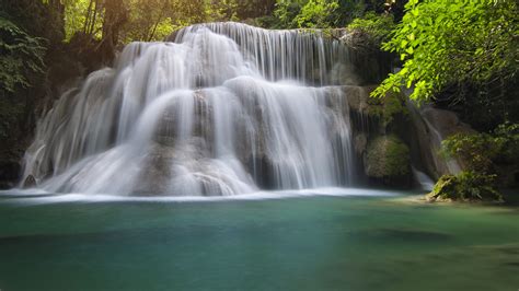 Huay Mae Kamin Waterfall In Kanchanaburi Province
