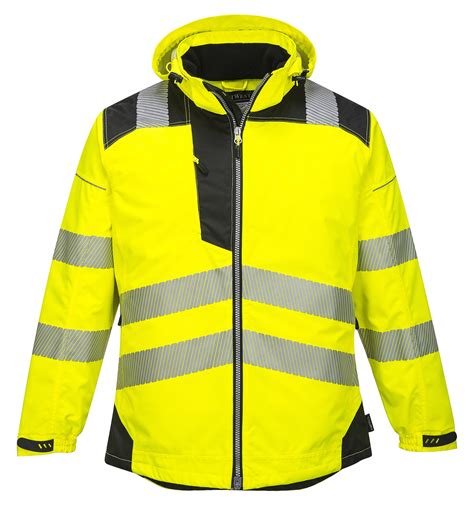 Portwest Mens Pw3 Vision High Visibility Rain Jacket Iwantworkwear