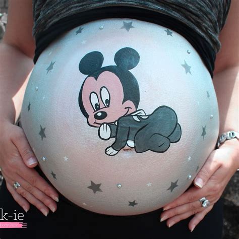 Mickey Mouse Bellypainting Schmink Ienl Panzas De Embarazadas