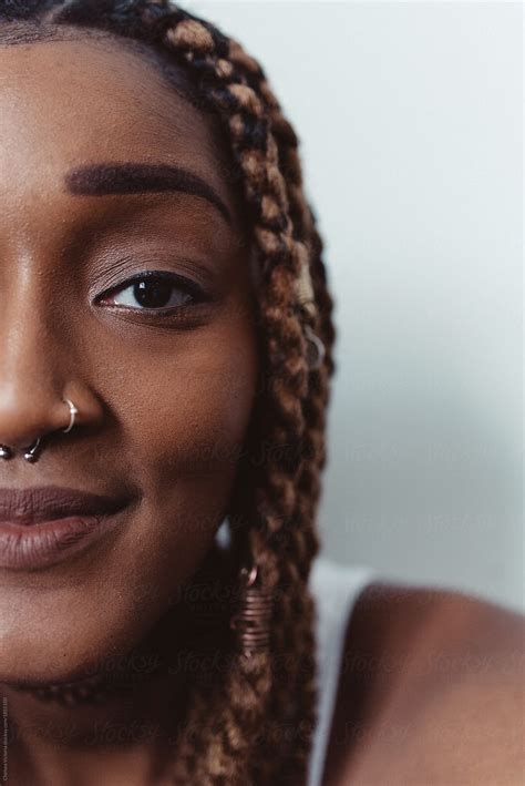 Portraits Of A Beautiful Black Woman In Her Twenties At Home Del