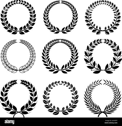 Laurel Wreaths Vector Set Wreath Laurel Insignia Frame Winner Wreath