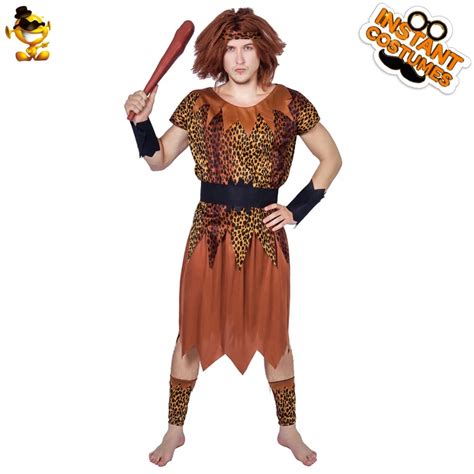Tarzan Costume Adult Caveman Halloween Fancy Dress Clothing Men
