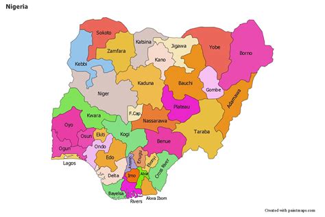Printable Map Of Nigeria