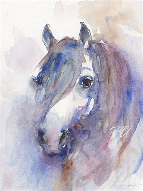 Wild Horse Original Watercolor Painting Animal Art