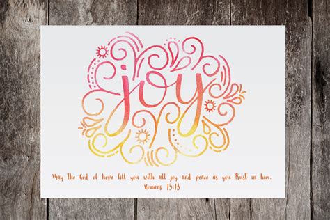 Biblical Joy Print May The God Of Hope Fill You With All Joy Etsy