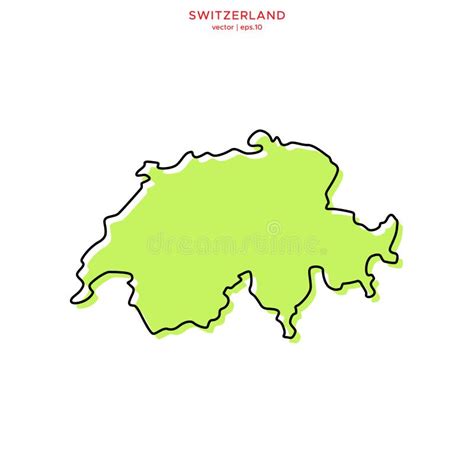 Suiza mapa del esquema ilustración del vector Ilustración de suiza