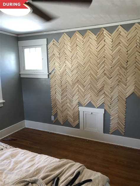 Cheap Diy Bedroom Accent Wall Idea Apartment Therapy