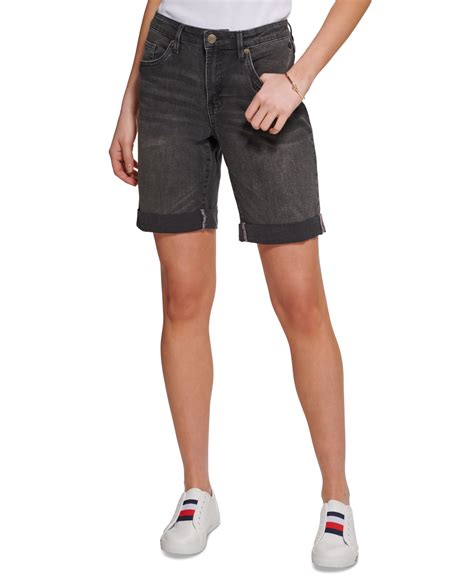 Tommy Hilfiger Womens Th Flex 9 Denim Shorts In Chimney Modesens