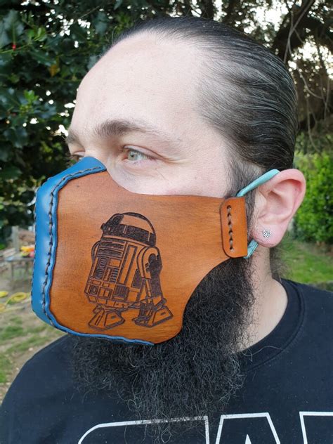 R2d2 Leather Face Mask Star Wars Larp Mask Fanatsy Mask Etsy
