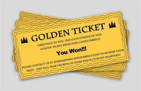 Pink Castle Blog: Time for another season of Golden Tickets!