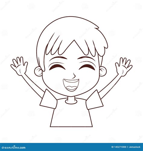 Happy Boy Cartoon Stock Vector Illustration Of Cheerful 145271008