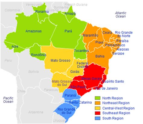 Arriba 93 Imagen De Fondo Mapa De Brasil Con Division Politica Y