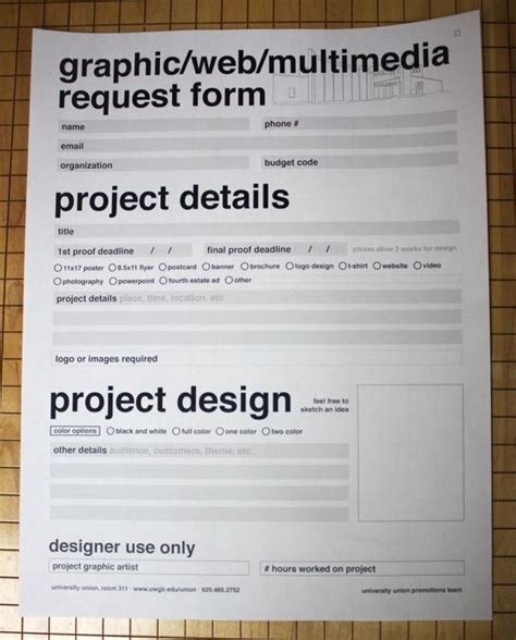 uwgb graphic request form  behance typographic