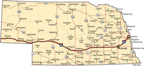Nebraska Highway Map Stockvectorkunst En Meer Beelden Van Autosnelweg