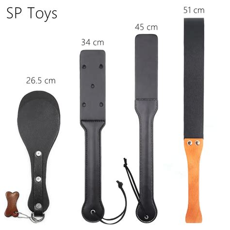 sm double layer leather spank paddle whips with fetish slave bdsm rattan slap toys for couple