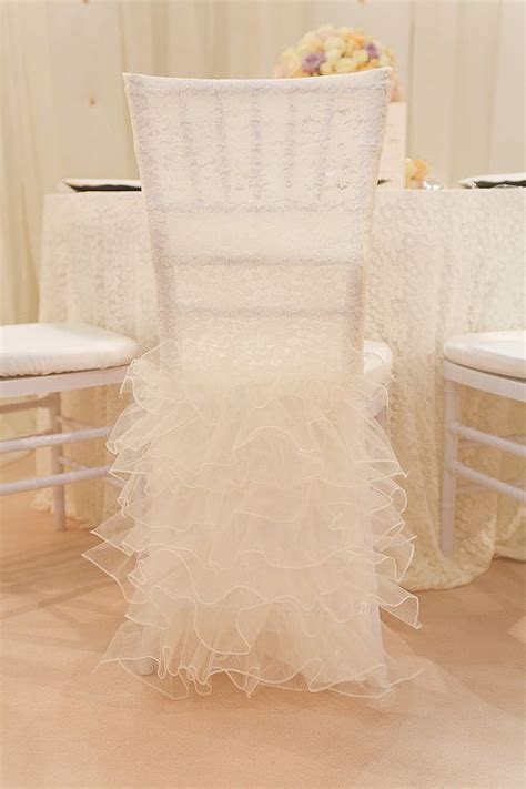 Lena Lace Wedding Chair Sleeve Ruffled Skirt Wedding Chair Etsy