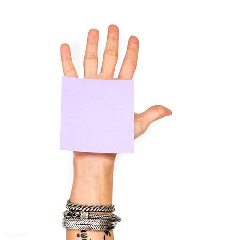 Hand With A Sticky Note On The Palm Free Image By Rawpixel