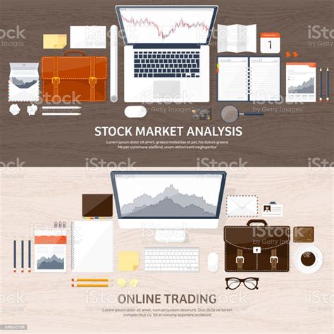 Vector Illustration Flat Background Market Trade Trading Platform