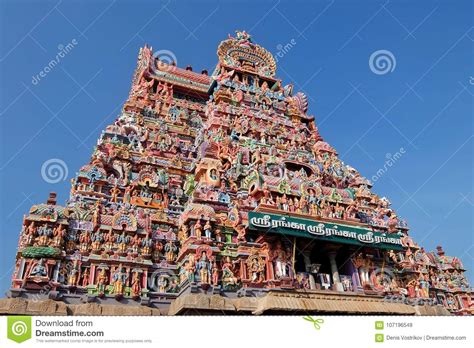 Srirangam Rajagopuram A Monumental Entrance Tower Decorated With
