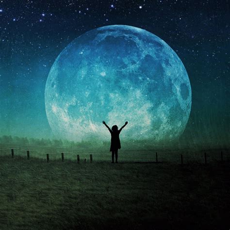 Full Super Moon Photo Blue Moon Surreal Landscape Fine Art Photograph