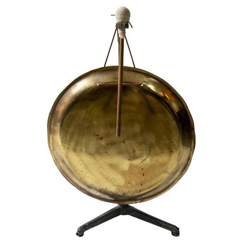 Iron Hanging Meditative Brass Gong Set For Sale At 1stdibs